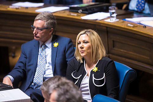 MIKAELA MACKENZIE / WINNIPEG FREE PRESS
Minister of Sustainable Development Rochelle Squires, who recently stepped forward as a sexual assault survivor, in the Legislative Chamber in Winnipeg on Wednesday, April 4, 2018.