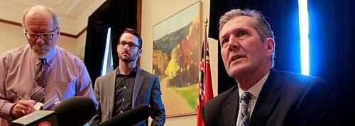 BORIS MINKEVICH / WINNIPEG FREE PRESS
Premier Brian Pallister talked to the media today in Room 204 of the Legislative Building about Manitobas Climate and Green Plan. April 6, 2018