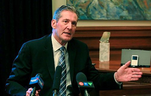 BORIS MINKEVICH / WINNIPEG FREE PRESS
Premier Brian Pallister talked to the media today in Room 204 of the Legislative Building about Manitobas Climate and Green Plan. April 6, 2018