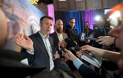 TREVOR HAGAN / WINNIPEG FREE PRESS
Ubisoft Canada CEO Yannis Mallat and Ubisoft Winnipeg Managing Director Darryl Long, announcing upcoming plans to open a studio in Winnipeg, Friday, April 6, 2018.