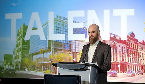 TREVOR HAGAN / WINNIPEG FREE PRESS
Ubisoft Winnipeg Managing Director Darryl Long, helping announce upcoming plans to open a studio in Winnipeg, Friday, April 6, 2018.