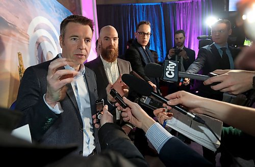 TREVOR HAGAN / WINNIPEG FREE PRESS
Ubisoft Canada CEO Yannis Mallat and Ubisoft Winnipeg Managing Director Darryl Long, announcing upcoming plans to open a studio in Winnipeg, Friday, April 6, 2018.