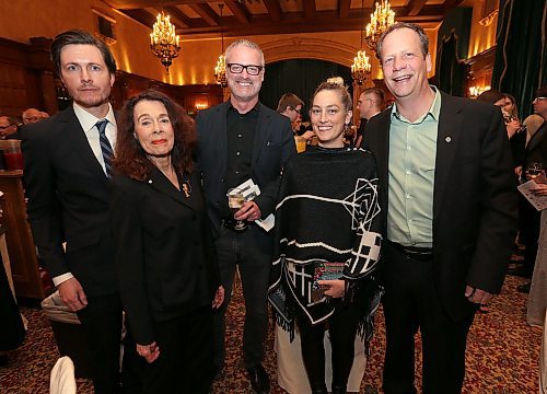 JASON HALSTEAD / WINNIPEG FREE PRESS

L-R: Todd Scarth (chairperson of the Border Crossings board of directors and University of Manitoba assistant professor of history), Meeka Walsh (Border Crossings editor), Rob Sobey (sponsor Donald R. Sobey Foundation), artist Sarah Anne Johnson and city councillor John Orlikow at the biennial Border Crossings magazine fundraising gala, Dreams & Nightmares, on March 17, 2018 at the Hotel Fort Garry. (See Social Page)