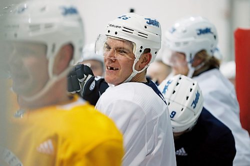 Winnipeg Jets' Paul Stastny (25) looks on during a round one playoff practice in Winnipeg on Monday, April 9, 2018. THE CANADIAN PRESS/John Woods