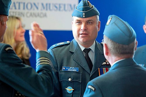 BORIS MINKEVICH / WINNIPEG FREE PRESS
Renaming Ceremony for Canadian Forces School of Aerospace Studies to Honour W/C WilliamG. Barker, Famous Canadian War Heroes at The Royal Aviation Museum of Western Canada, 958 Ferry Road. In photo Major-General Blaise Frawley. April 12, 2018