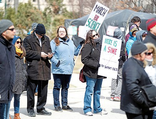 PHIL HOSSACK / WINNIPEG FREE PRESS - About 30 people attended a rally in front of the Legislature Saturday. See Jane Gerster's story. Last year's was in conjunction with the main rally in Washington and hundreds of other cities as pushback against the new Trump administration. - April 14, 2018

