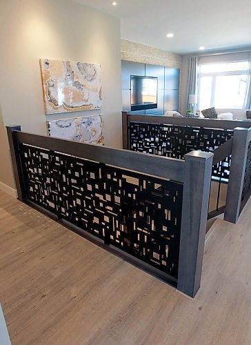 BORIS MINKEVICH / WINNIPEG FREE PRESS
NEW HOMES - 6 Wildflower Way in Sage Creek. C&C cut metal stair case banister walls. TODD LEWYS STORY. April 16, 2018