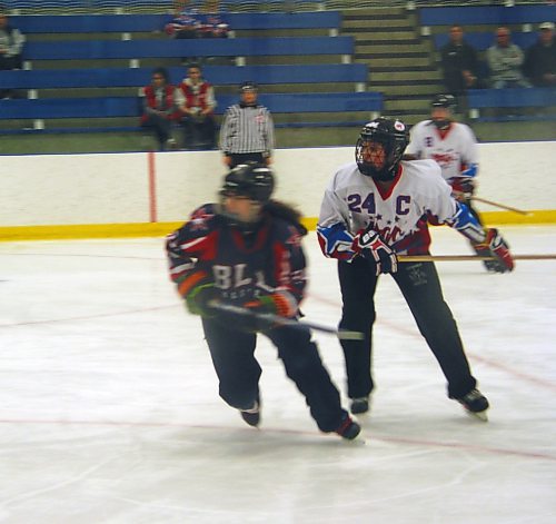 Canstar Community News April 11, 2018 - Sidney Eisbrenner, of Oak Bluff, is shown playing on the U16 MB2 Magic in a game against Nova Scotia on April 11 at the Canadian Ringette Championships. (ANDREA GEARY/CANSTAR COMMUNITY NEWS)