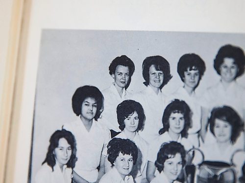 MIKAELA MACKENZIE / WINNIPEG FREE PRESS
Audrey Jones (top left) in the 1962-63 yearbook in Winnipeg on Tuesday, April 17, 2018. Jones was active in many different facets of student life during her teaching career at the Technical Vocational High School.
Mikaela MacKenzie / Winnipeg Free Press 2018.