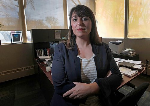 PHIL HOSSACK / WINNIPEG FREE PRESS - Marion Cooper, Executive Director at the Canadian Mental Health Association poses in her office Tuesday. See Jane Gerster story. - April 17, 2018