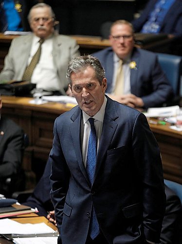 PHIL HOSSACK / WINNIPEG FREE PRESS - Premier Brian Pallister in Question Period Tuesday. See story. - April 17, 2018