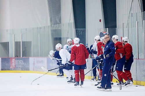 MIKAELA MACKENZIE / WINNIPEG FREE 
The Jets practice at the MTS Iceplex in Winnipeg on Thursday, April 19, 2018. 
Mikaela MacKenzie / Winnipeg Free Press 2018.