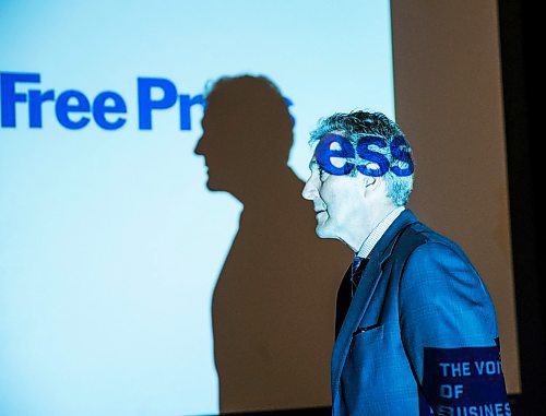 MIKAELA MACKENZIE / WINNIPEG FREE PRESS
Premier Brian Pallister speaks at a Manitoba Chambers of Commerce event at the Delta in Winnipeg on Tuesday, April 24, 2018.
Mikaela MacKenzie / Winnipeg Free Press 2018.