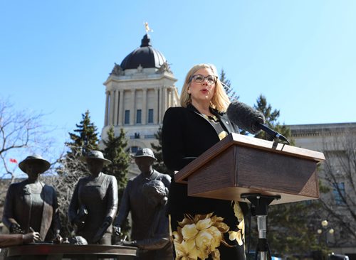 RUTH BONNEVILLE / WINNIPEG FREE PRESS

Sustainable Development Minister Rochelle Squires, minister responsible for the status of women Manitoba Government, announces launch of Intake for community development programs at the Nellie McClung Memorial, southwest grounds, Legislative Building Thursday.  


See Nick Martin story.

April 26,  2018
