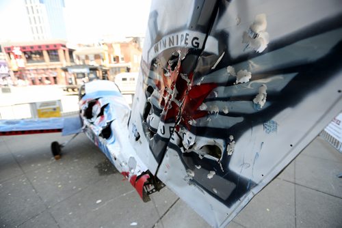 TREVOR HAGAN / WINNIPEG FREE PRESS
The Winnipeg Jets' plane outside Bridgestone Arena, in Nashville, TN, Saturday, April 28, 2018.