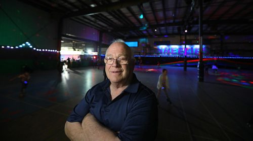 RUTH BONNEVILLE / WINNIPEG FREE PRESS

Photo of Gordon Gunn, owner of Wheelies Roller Rink on Logan Ave. which will be closing its doors on Monday.  

See story by Jessica 

April 28,  2018
