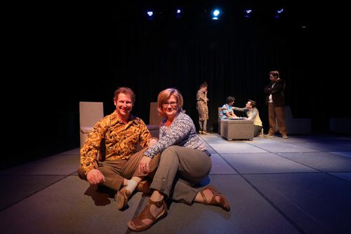 RUTH BONNEVILLE / WINNIPEG FREE PRESS

Photo of Ari Weinberg and Donna Fletcher,  artistic directors of Winnipeg Jewish Theatre and Dry Cold respectively with cast members in the background. 
The show itself opens Saturday, May 5.

April 30,  2018
