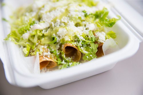 MIKAELA MACKENZIE / WINNIPEG FREE PRESS
Flautas at the Sargent Taco Shop in Winnipeg on Tuesday, May 1, 2018. The shop makes authentic Mexican takeout food.
Mikaela MacKenzie / Winnipeg Free Press 2018.