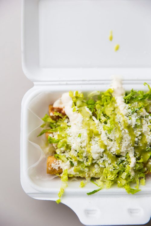 MIKAELA MACKENZIE / WINNIPEG FREE PRESS
Flautas at the Sargent Taco Shop in Winnipeg on Tuesday, May 1, 2018. The shop makes authentic Mexican takeout food.
Mikaela MacKenzie / Winnipeg Free Press 2018.