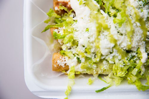 MIKAELA MACKENZIE / WINNIPEG FREE PRESS
Flautas at the Sargent Taco Shop in Winnipeg on Tuesday, May 1, 2018. The shop makes authentic Mexican takeout food.
Mikaela MacKenzie / Winnipeg Free Press 2018.