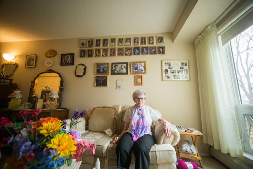 MIKAELA MACKENZIE / WINNIPEG FREE PRESS
Norma Hodgkins, 97, poses for a portrait in the Rosewood retirement residence in Winnipeg on Tuesday, May 1, 2018. A nurse for the past 75 years, she is long retired but her alma mater, Grace Hospital,  is honouring her at their annual nursing association dinner in June.
Mikaela MacKenzie / Winnipeg Free Press 2018.