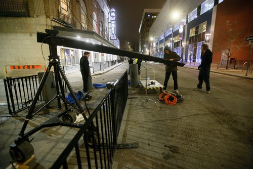 John Woods/Winnipeg Free Press
Crews clean up after the Winnipeg Jets' white out playoff party in downtown Winnipeg, Tuesday, May 1, 2018. 
