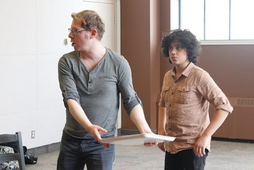 Canstar Community News Ari Weinberg (left), of Winnipeg Jewish Theatre, and Keenan Lehmann (right), play central roles in Falsettos - a musical about family, community, and becoming an adult - for the WJT's 30th anniversary season. (WILL REIMER/THE HERALD/CANSTAR)