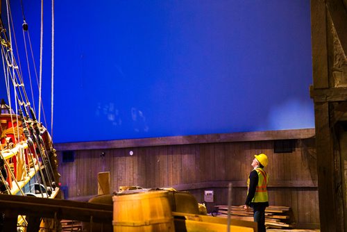 MIKAELA MACKENZIE / WINNIPEG FREE 
Scott Craig, chair of the board of governors of the Manitoba Museum, attends a VIP tour of the Nonsuch under construction at the Manitoba Museum in Winnipeg on Thursday, May 3, 2018. 
Mikaela MacKenzie / Winnipeg Free Press 2018.