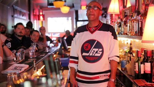 MIKE DEAL / WINNIPEG FREE PRESS
Danny Greaves, owner of the Motel bar in Toronto, has created "something special" by providing a space for Jets fans to gather in The Six on Thursday, May 3, 2018. 
Mike Deal / Winnipeg Free Press 2018.