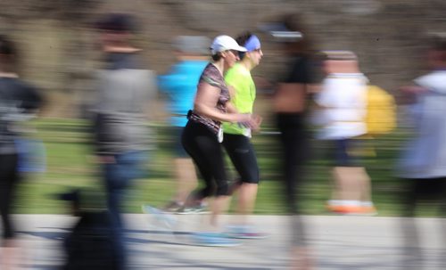 TREVOR HAGAN / WINNIPEG FREE PRESS
Participants in the Winnipeg Police Service Half Marathon in Assiniboine Park, Sunday, May 6, 2018.