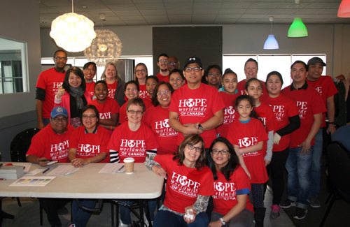 SUBMITTED PHOTO

Volunteers gather as the Winnipeg Chapter of HOPE Worldwide Canada hosted a fundraising event on April 14, 2018 at Canton Buffet. (See Social Page)