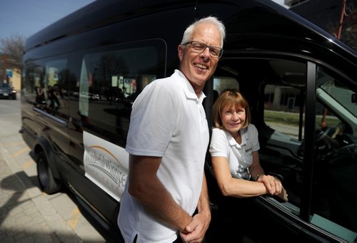 TREVOR HAGAN / WINNIPEG FREE PRESS
Bill and Wendy Morrisey run the Wonderful Winnipeg City Tours, with their van at The Forks, Sunday, May 6, 2018.