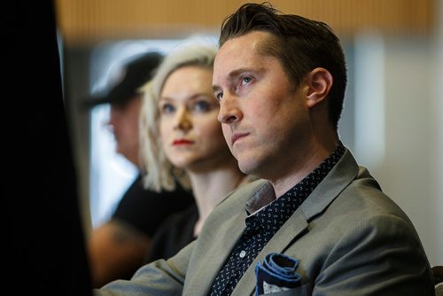 MIKE DEAL / WINNIPEG FREE PRESS
Kyle Morphy with Stantec during panel discussion during the Downtown Winnipeg Safety Summit.
180507 - Monday, May 07, 2018.