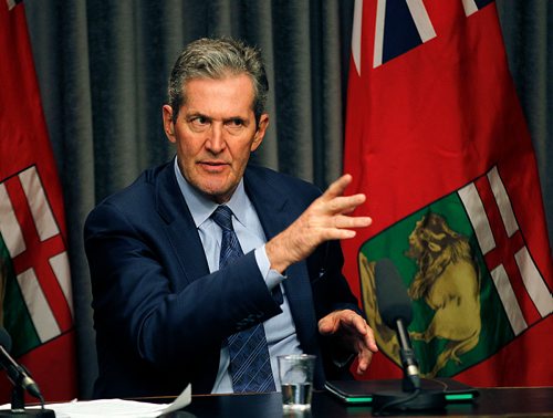 PHIL HOSSACK / WINNIPEG FREE PRESS -  Premier Brian Pallister at a press conference Wednesday re: Transformation Capital Fund. See story. - MAY 9, 2018.