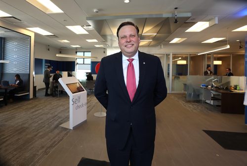 RUTH BONNEVILLE / WINNIPEG FREE PRESS


BMO opens first smart branch in Canada
near Bridgwater on North Town Road.

Photo of  John MacAulay, Bank of Montreals Manitoba vice-president inside banks first ever Smart Branch in Canada Thursday. 

(They have opened about a dozen already in Chicago that feature a smaller footprint and all sorts of digital experiences  but bankers are always on-site).

 
Martin Cash  | Business Reporter/ Columnist

May 09,  2018

