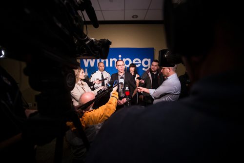 MIKAELA MACKENZIE / WINNIPEG FREE PRESS
Kevin Donnelly, senior vice-president of venues and entertainment for True North Sports + Entertainment, announces a new ticketing policy for the whiteout street party this Saturday in Winnipeg on Friday, May 11, 2018. 
Mikaela MacKenzie / Winnipeg Free Press 2018.