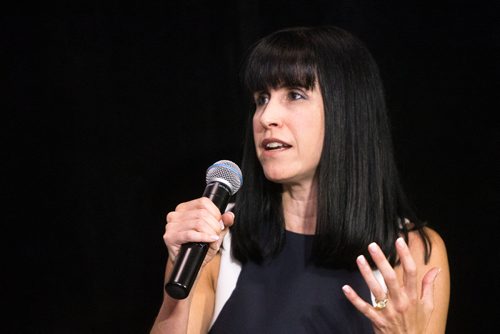 MIKAELA MACKENZIE / WINNIPEG FREE PRESS
Economic Development Winnipeg president Dayna Spiring speaks on a panel at the Richardson Building in Winnipeg on Friday, May 11, 2018. 
Mikaela MacKenzie / Winnipeg Free Press 2018.