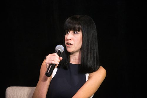 MIKAELA MACKENZIE / WINNIPEG FREE PRESS
Economic Development Winnipeg president Dayna Spiring speaks on a panel at the Richardson Building in Winnipeg on Friday, May 11, 2018. 
Mikaela MacKenzie / Winnipeg Free Press 2018.