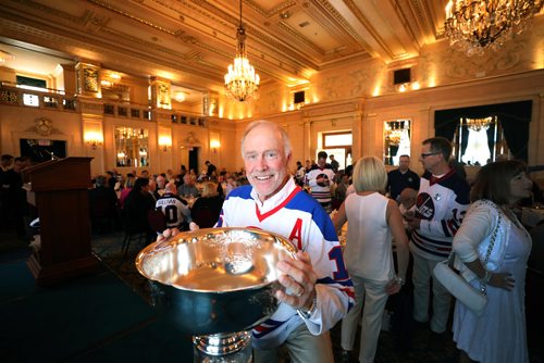 RUTH BONNEVILLE / WINNIPEG FREE PRESS

Legendary Winnipeg Jets Player, Anders Hedberg,  poses for photos next to the Avco Cup at the WHA Jets luncheon at the Fort Garry Hotel three-day reunion on the 40 anniversary of the 1977-78 Avco Cup-winning Winnipeg Jets.

See Kevin Rollason story 

May 12,  2018
