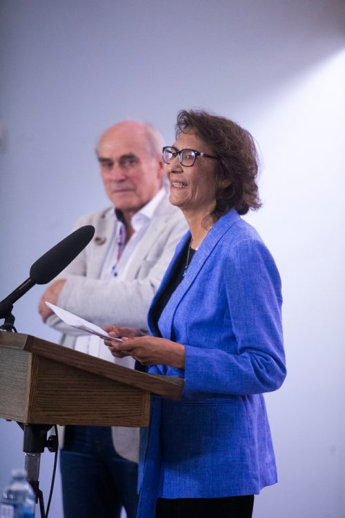 MIKAELA MACKENZIE / WINNIPEG FREE PRESS
Florence Keeper, previous health-care professional and person with lived experience, announces the release of the Virgo report on mental health and addictions recommendations in the Albrechtsen Research Centre in Winnipeg on Monday, May 14, 2018.
Mikaela MacKenzie / Winnipeg Free Press 2018.