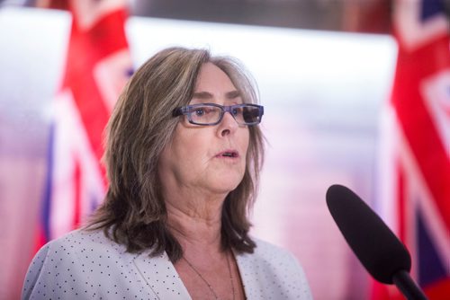 MIKAELA MACKENZIE / WINNIPEG FREE PRESS
Dr. Jaye Miles, head of psychology of the Manitoba Adolescent Treatment Centre, announces the release of the Virgo report on mental health and addictions recommendations in the Albrechtsen Research Centre in Winnipeg on Monday, May 14, 2018.
Mikaela MacKenzie / Winnipeg Free Press 2018.