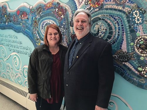 Canstar Community News (From left) Elmwood High School literacy teacher Leslie Dickson and principal Mike Babb are proud of the success that the school's literacy program has had with improving literacy rates among students. (SHELDON BIRNIE/CANSTAR/THE HERALD)