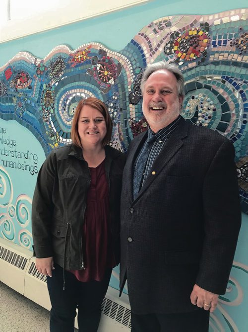 Canstar Community News (From left) Elmwood High School literacy teacher Leslie Dickson and principal Mike Babb are proud of the success that the school's literacy program has had with improving literacy rates among students. (SHELDON BIRNIE/CANSTAR/THE HERALD)