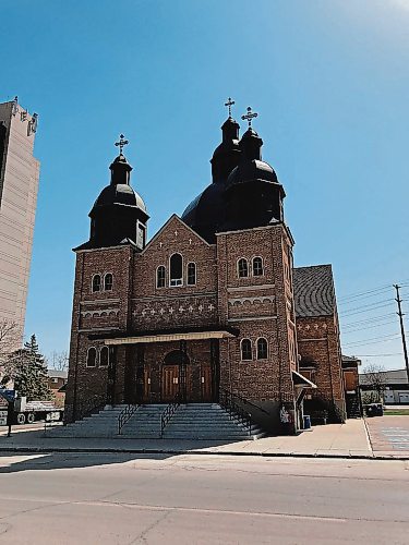Canstar Community News The Holy Eucharist Ukrainian Catholic Church at 505 Watt St. was completed in 1954. (SHELDON BIRNIE/CANSTAR/THE HERALD)