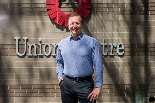 MIKAELA MACKENZIE / WINNIPEG FREE PRESS
Kevin Rebeck, president of the Manitoba Federation of Labour, poses for a portrait at Union Centre in Winnipeg on Monday, May 14, 2018.
Mikaela MacKenzie / Winnipeg Free Press 2018.