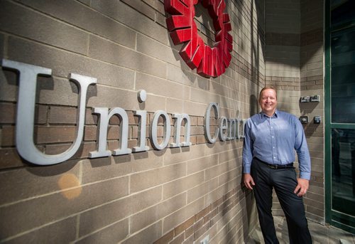 MIKAELA MACKENZIE / WINNIPEG FREE PRESS
Kevin Rebeck, president of the Manitoba Federation of Labour, poses for a portrait at Union Centre in Winnipeg on Monday, May 14, 2018.
Mikaela MacKenzie / Winnipeg Free Press 2018.