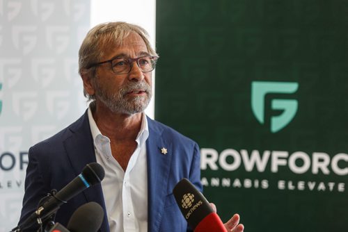 MIKE DEAL / WINNIPEG FREE PRESS
GrowForce Holdings a new Canadian cannabis company held an announcement in their newly purchased facility in the St. Boniface Industrial Park, an old meat processing facility which has sat empty for about eight years.
Bob Silver a member of the Board of Directors at GrowForce during the announcement.
180515 - Tuesday, May 15, 2018.