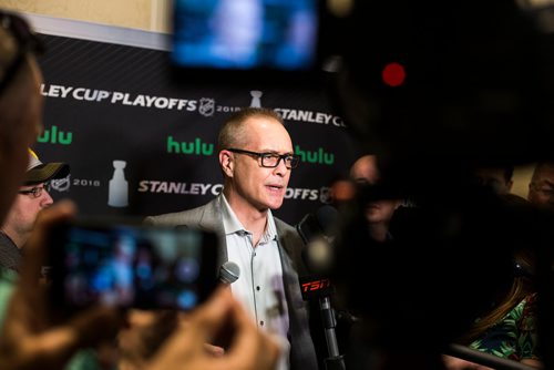 MIKAELA MACKENZIE / WINNIPEG FREE PRESS
Coach Paul Maurice talks to the media in Las Vegas on Tuesday, May 15, 2018.
Mikaela MacKenzie / Winnipeg Free Press 2018.