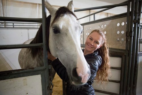 MIKE DEAL / WINNIPEG FREE PRESS
Aurelie Vozak, the logistics director of Odysseo by Cavalia, with Heritage.  
180516 - Wednesday, May 16, 2018.