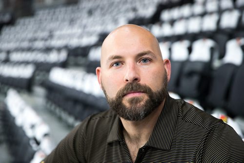 MIKAELA MACKENZIE / WINNIPEG FREE PRESS
Jonny Greco, VP of Events & Entertainment for the Vegas Knights poses for a portrait at the T-Mobile Arena in Las Vegas on Friday, May 18, 2018.
Mikaela MacKenzie / Winnipeg Free Press 2018.